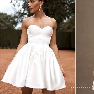 Meshki Dresses | Meshki Hollie Structured Corset White Mini Dress